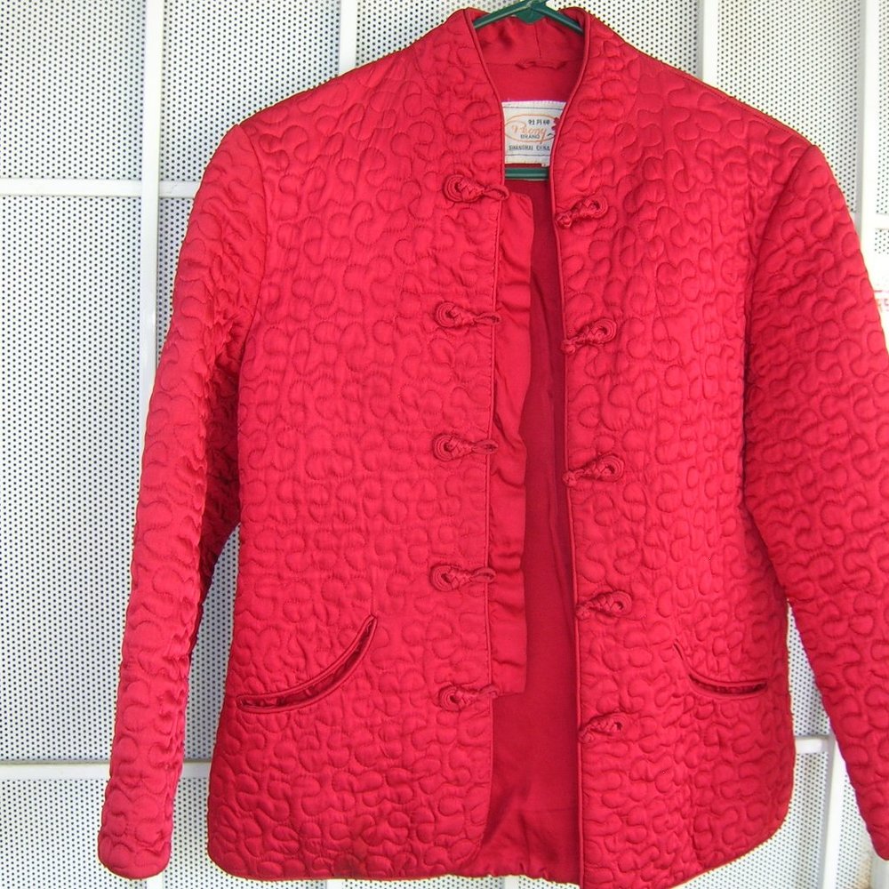 Red Quilted Asian Jacket